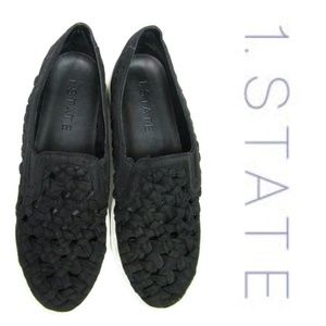 1. State Delphin Black Woven Sneakers Braided 7.5M